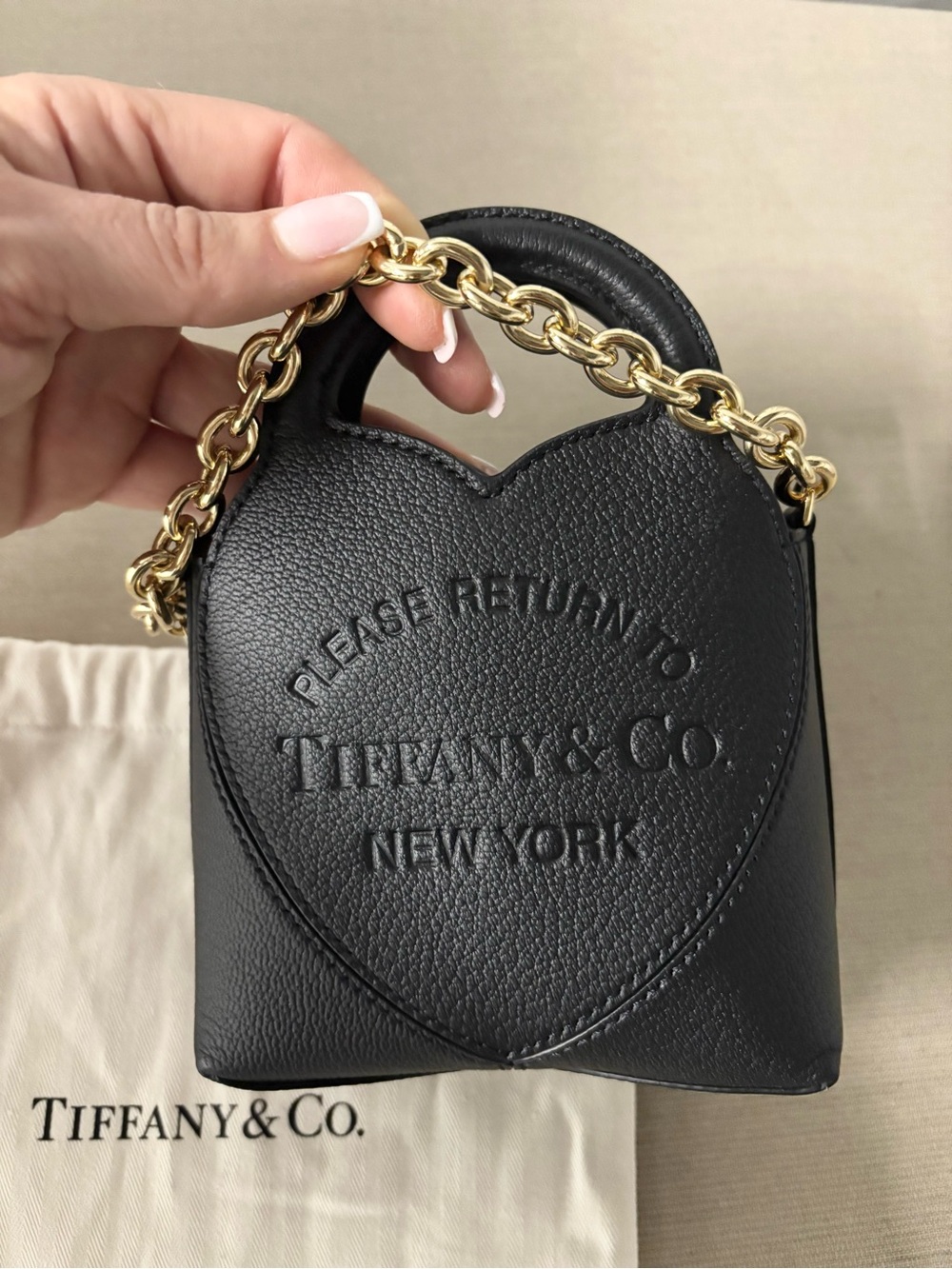 Tiffany & Co. Return to Tiffany Mini Heart Tote Bag | Black Leather | $1,750 - Picture 2 of 15